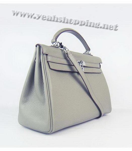 Hermes Kelly 35cm Khaki Togo Leather Bag Silver Metal-1
