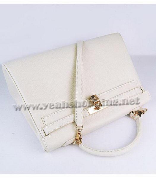 Hermes Kelly 35cm Offwhite Togo Leather Bag Golden Metal-4