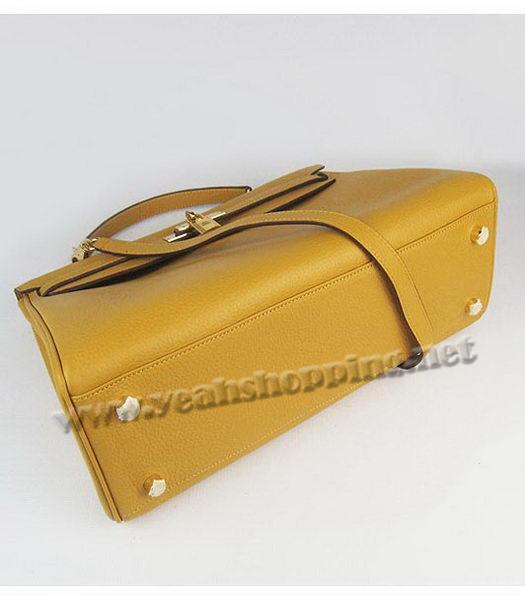 Hermes Kelly 35cm Yellow Togo Leather Bag Golden Metal-3