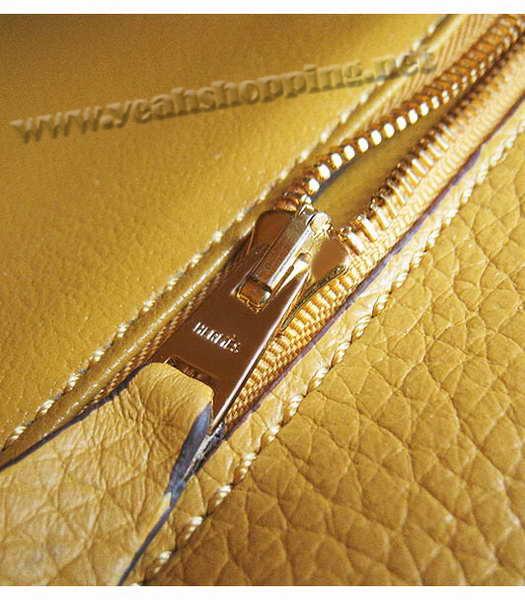 Hermes Kelly 35cm Yellow Togo Leather Bag Golden Metal-8