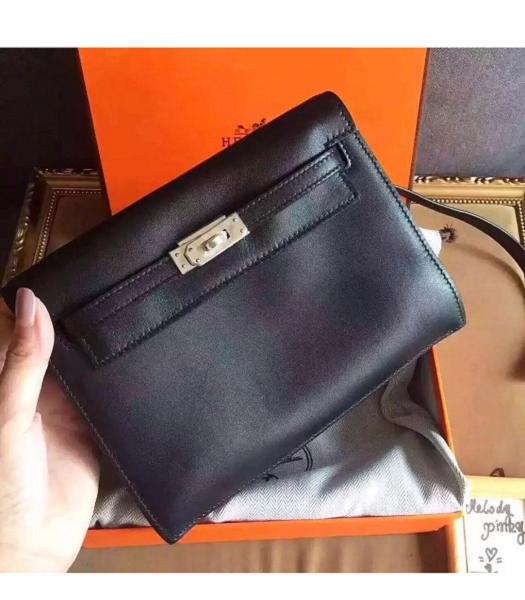 Hermes Kelly Original Swift Leather Shoulder Bag Black