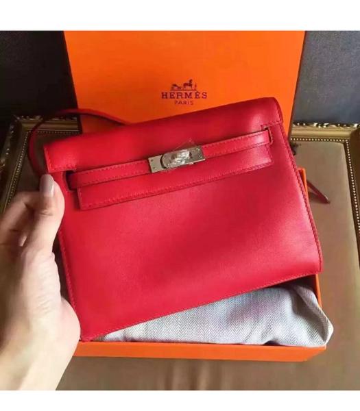 Hermes Kelly Original Swift Leather Shoulder Bag Red