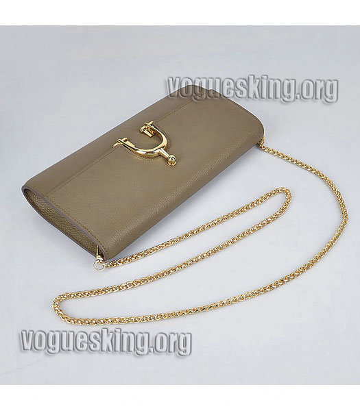 Hermes Khaki Calfskin Leather U Buckle Flap Bag-4