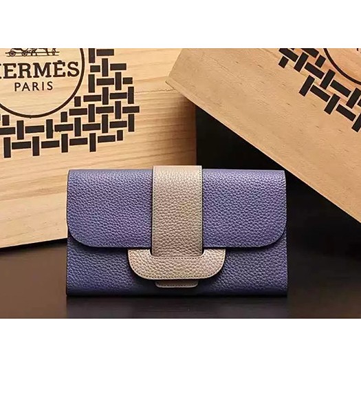 Hermes Latest Design Leather Fashion Clutch Dark Blue