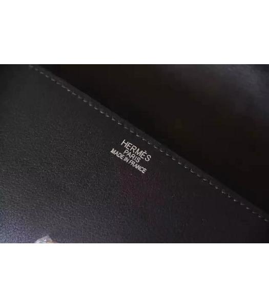 Hermes Latest Design Original Black Leather Egee Clutch-6