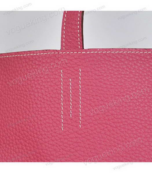 Hermes Medium Shopping Two-sided Bag FuchsiaBlue Togo Leather-5