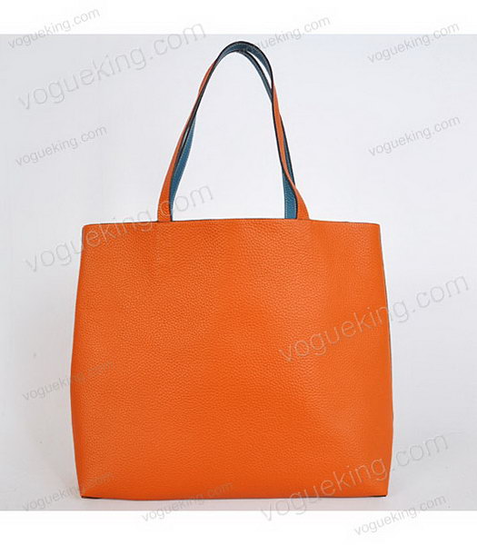 Hermes Medium Shopping Two-sided Bag OrangeBlue Togo Leather-3