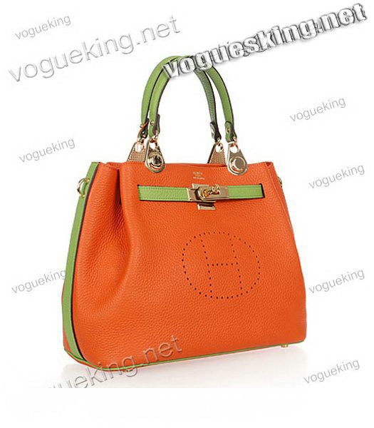 Hermes Mini Kelly 35CM Handbag In Two-Tone Orange Leather-1