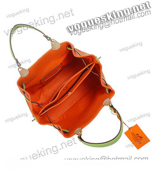 Hermes Mini Kelly 35CM Handbag In Two-Tone Orange Leather-4