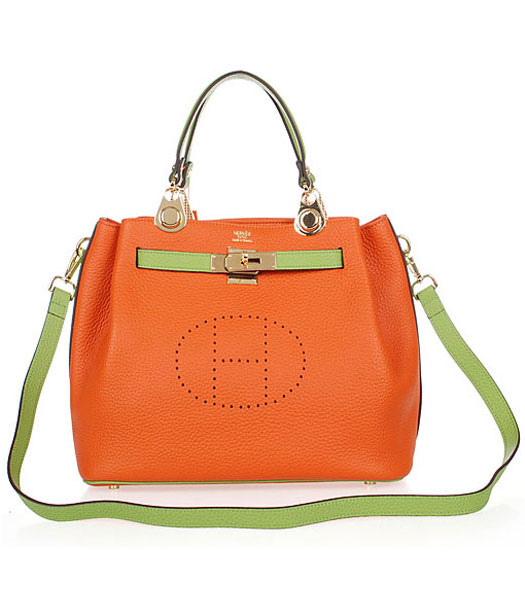 Hermes Mini Kelly 35CM Handbag In Two-Tone Orange Leather