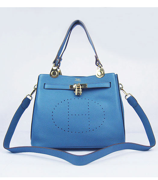 Hermes Mini So Kelly Bag Blue Togo Leather Gold
