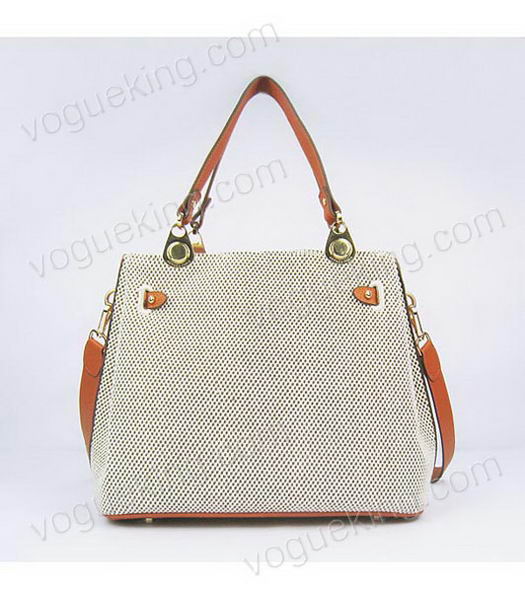 Hermes Mini So Kelly Bag Fabric with Orange Togo Leather Golden Metal-2