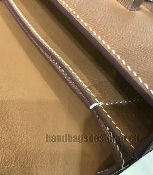 Hermes Mosaique Brown Imported Leather Golden Metal Shoulder Bag-1