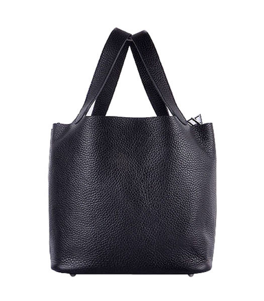 Hermes Picotin Lock MM Basket Bag With Black Leather