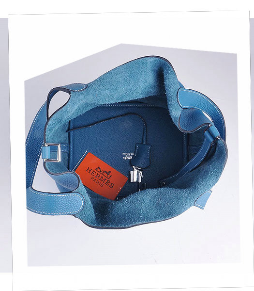 Hermes Picotin Lock PM Basket Bag With Middle Blue Leather-6