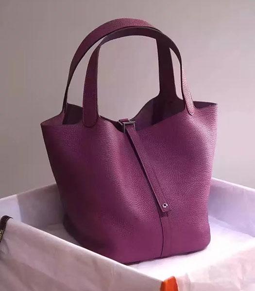 Hermes Picotin Lock Purple Imported Original Leather Small Shoulder Bag