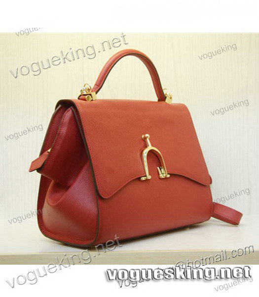 Hermes Red Palm Print Leather Mini Top Handle Bag-1