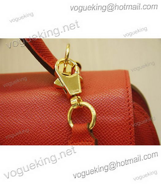 Hermes Red Palm Print Leather Mini Top Handle Bag-4