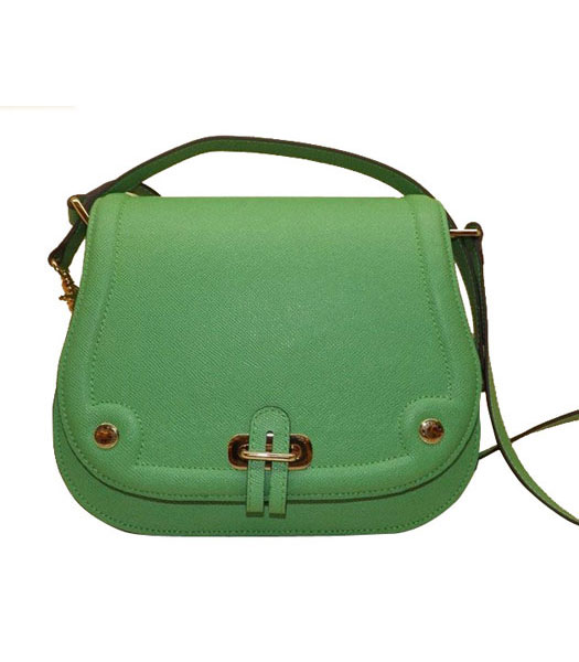 Hermes Saffiano Leather Green Shoulder Bag