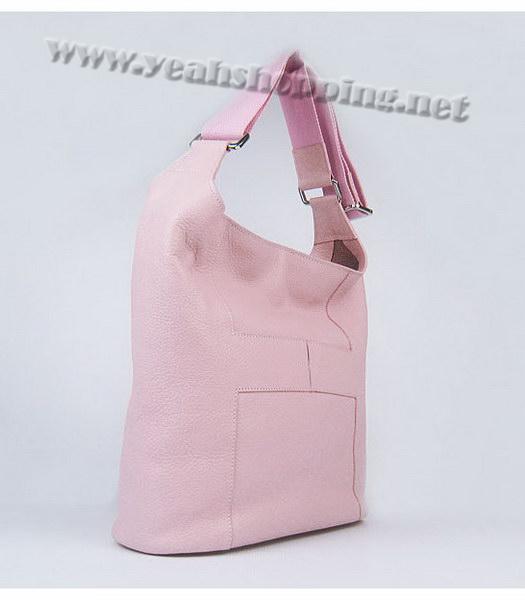 Hermes Shoulder Bag Pink Leather Silver Metal-1