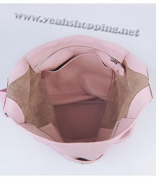 Hermes Shoulder Bag Pink Leather Silver Metal-6