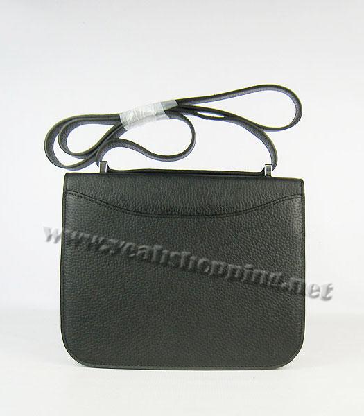 Hermes Silver Lock Messenger Bag in Black-2