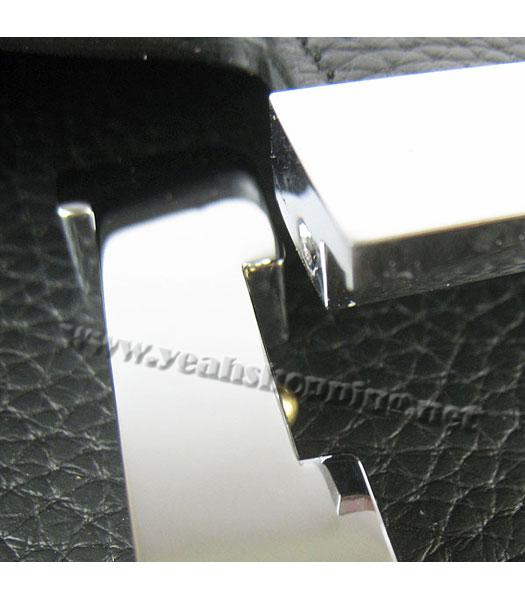 Hermes Silver Lock Messenger Bag in Black-5