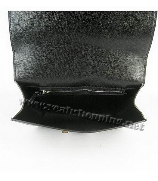 Hermes Silver Lock Messenger Bag in Black-7