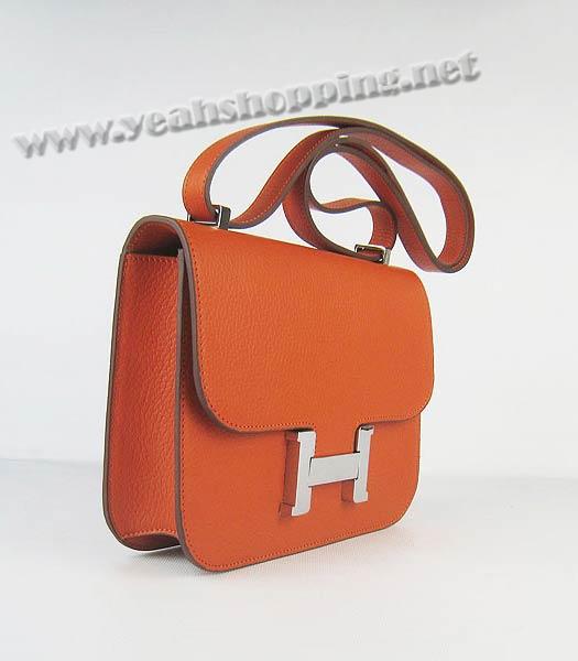 Hermes Silver Lock Messenger Bag Orange-1