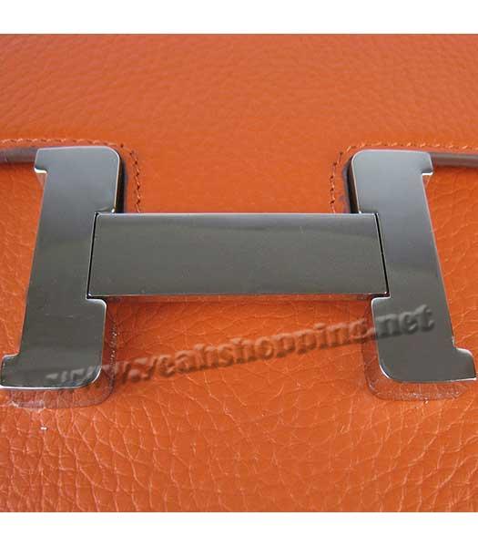 Hermes Silver Lock Messenger Bag Orange-4