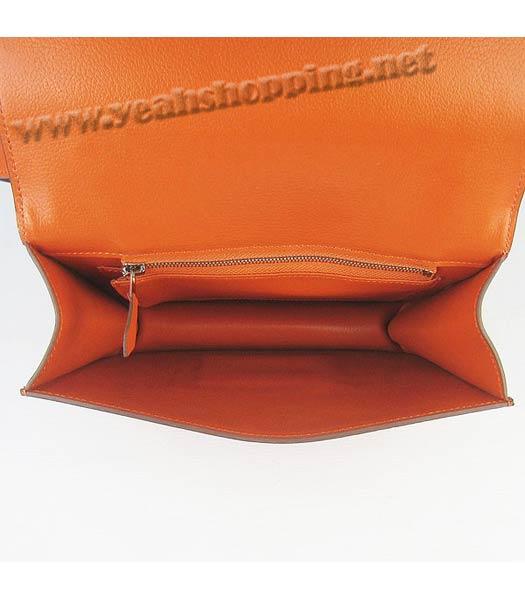 Hermes Silver Lock Messenger Bag Orange-5