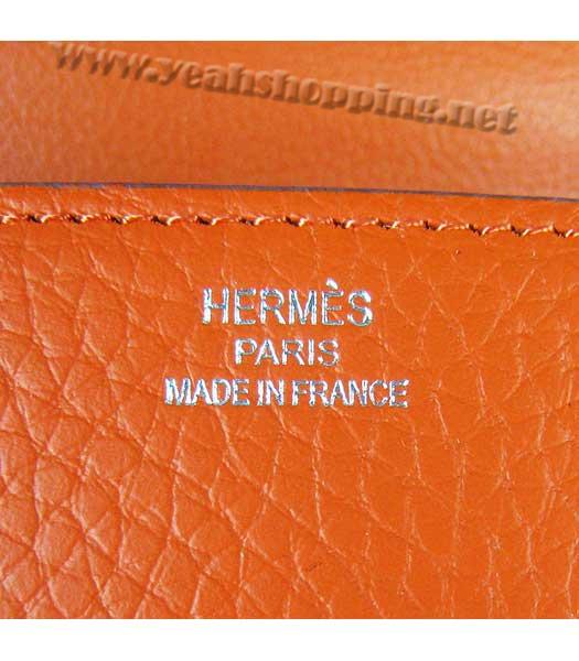 Hermes Silver Lock Messenger Bag Orange-6