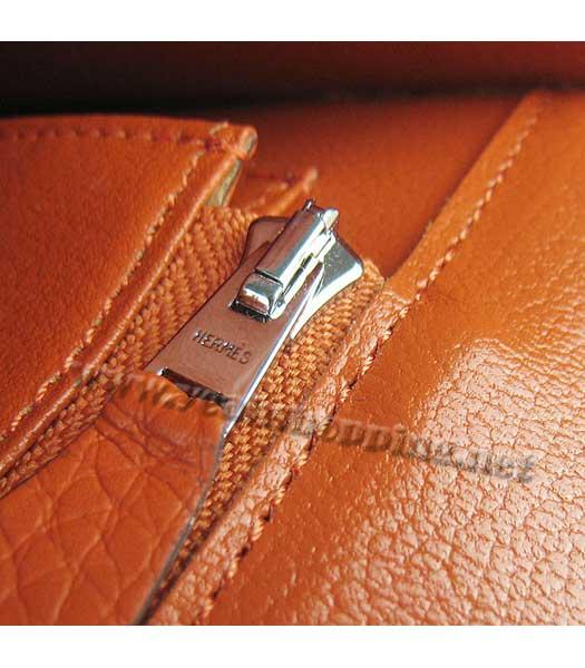 Hermes Silver Lock Messenger Bag Orange-7