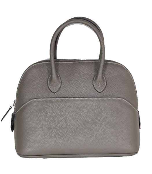 Hermes Small Bolide Togo Leather Tote Bag in Grey
