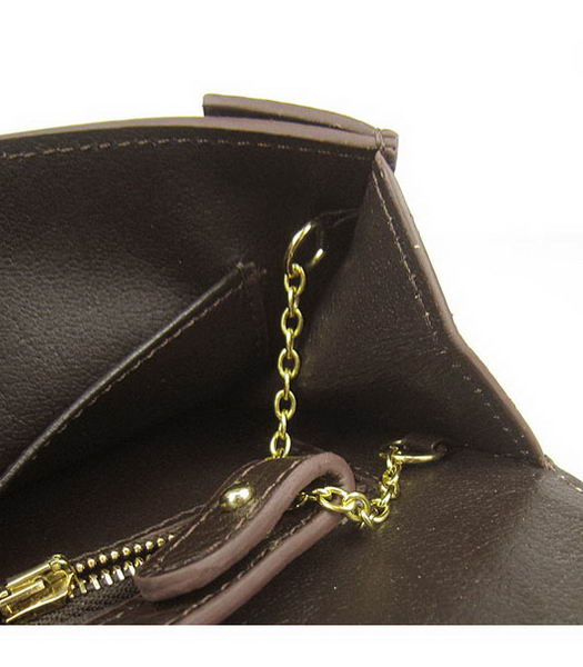 Hermes Small Envelope Message Bag Dark Coffee Leather with Gold Hardware-6