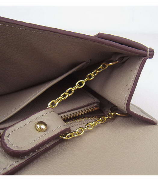 Hermes Small Envelope Message Bag Grey Leather with Gold Hardware-6