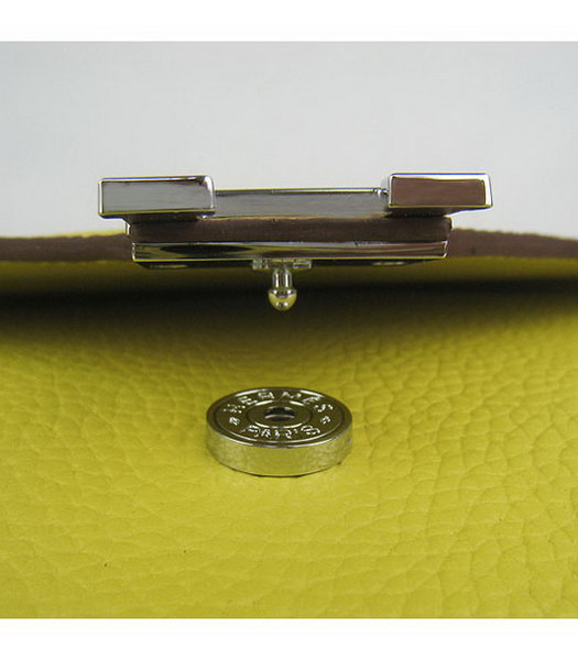 Hermes Small Envelope Message Bag Lemon Yellow Leather with Silver Hardware-5
