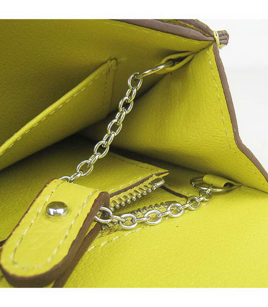 Hermes Small Envelope Message Bag Lemon Yellow Leather with Silver Hardware-6