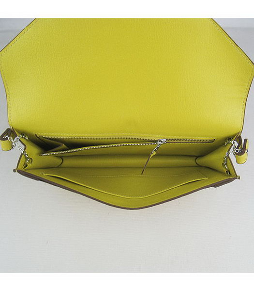 Hermes Small Envelope Message Bag Lemon Yellow Leather with Silver Hardware-7