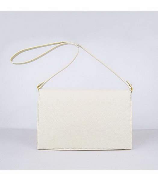 Hermes Small Envelope Message Bag Offwhite Leather with Gold Hardware-2