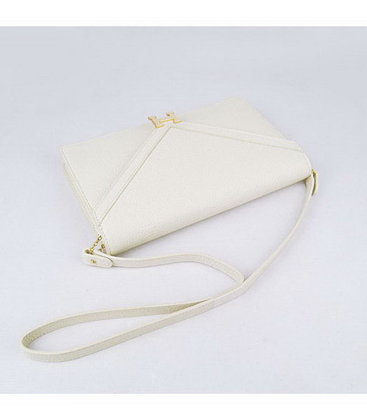Hermes Small Envelope Message Bag Offwhite Leather with Gold Hardware-3