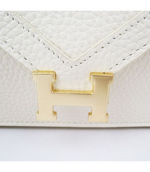 Hermes Small Envelope Message Bag Offwhite Leather with Gold Hardware-4