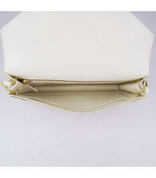 Hermes Small Envelope Message Bag Offwhite Leather with Gold Hardware-6
