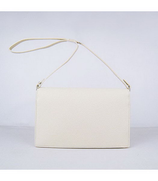 Hermes Small Envelope Message Bag Offwhite Leather with Silver Hardware-2