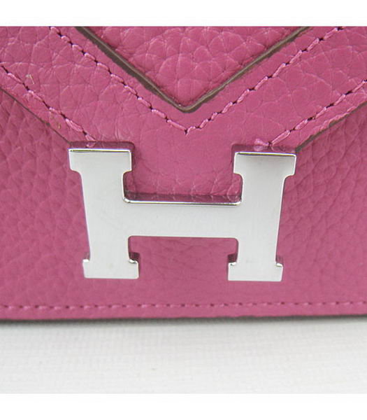 Hermes Small Envelope Message Bag Peach Leather with Silver Hardware-3