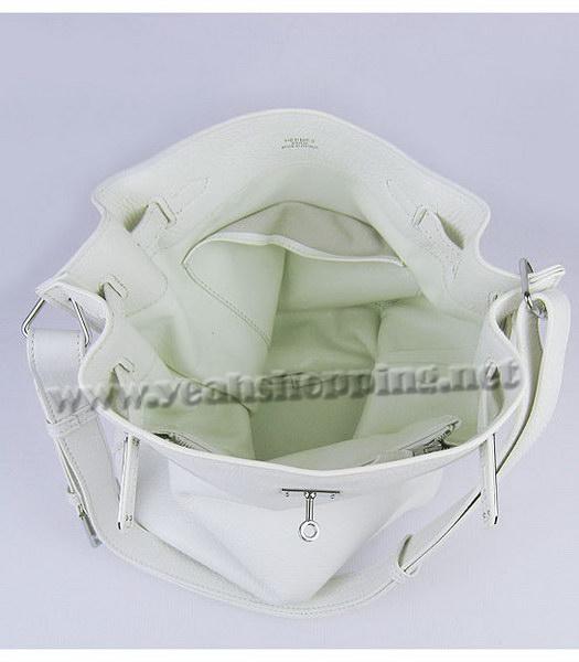 Hermes So Kelly Bag White Togo Leather Silver Metal-5