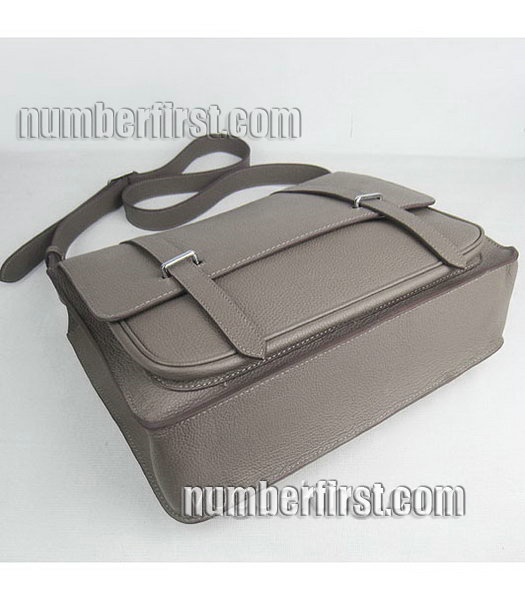 Hermes Steve Medium Togo Leather Messenger Bag Khaki-3