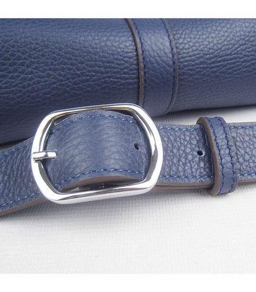 Hermes Steve Togo Leather Messenger Bag Dark Blue-5