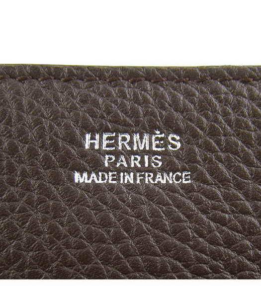 Hermes Steve Togo Leather Messenger Bag Dark Coffee-7