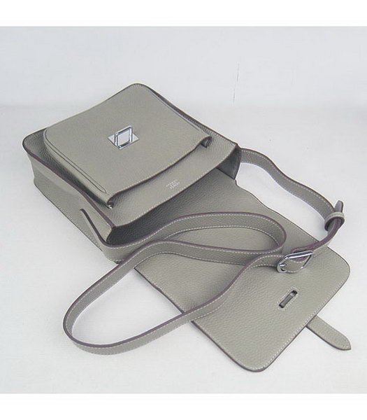 Hermes Steve Togo Leather Messenger Bag Grey-4